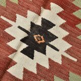 5x10 Dark Red Green Tribal Vintage Kilim Rug