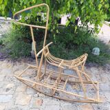 Rattan rocking horse