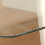 Wood and glass coffee table , France, circa 1980