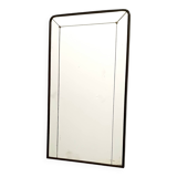 Art Deco Rectangular Wall Mirror with Black Beech Frame, Italy