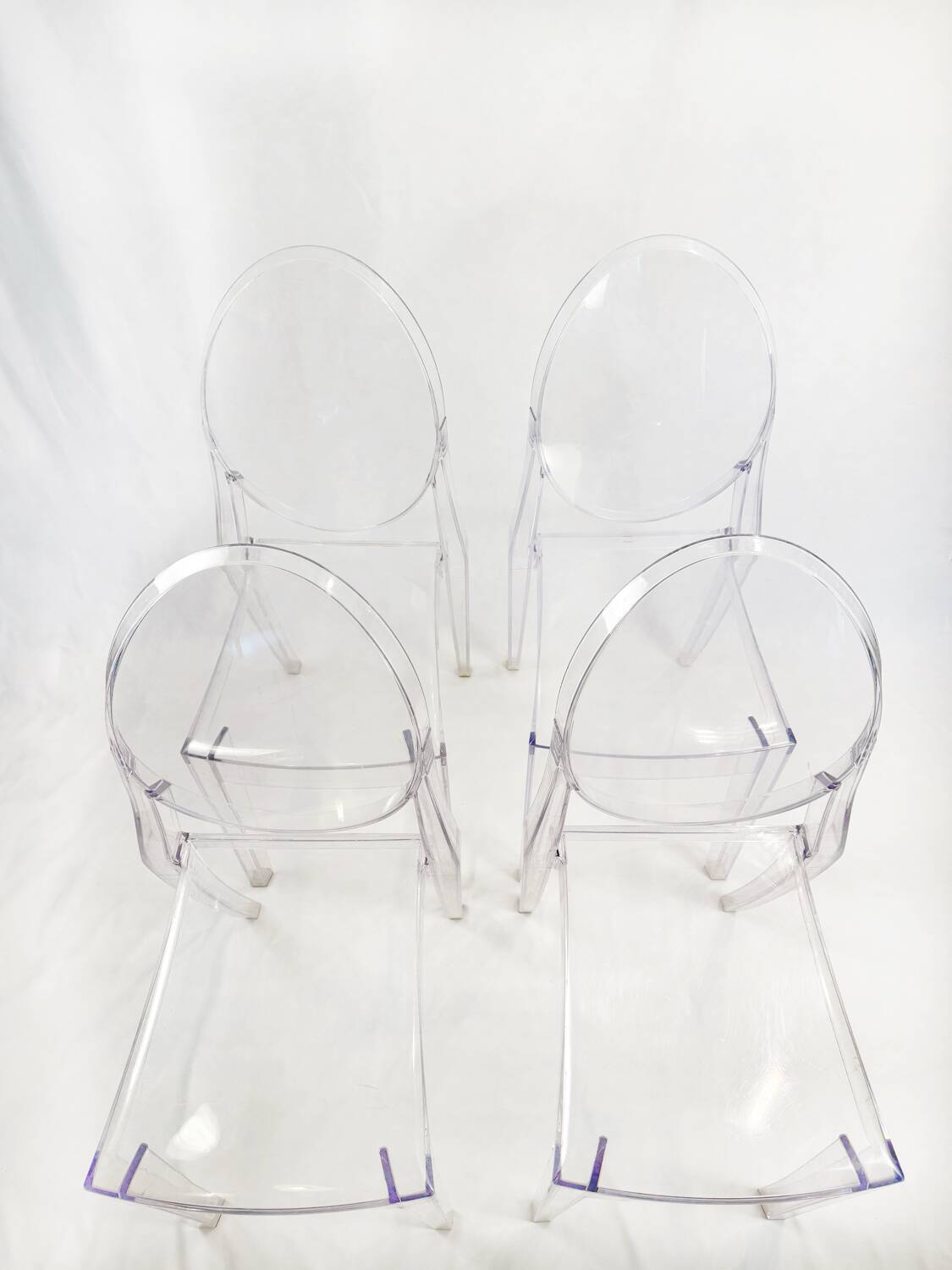 Lot de 4 chaises Ghost Victoria de Philippe Starck pour Kartell