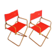 Red vintage pair of lafuma folding chairs