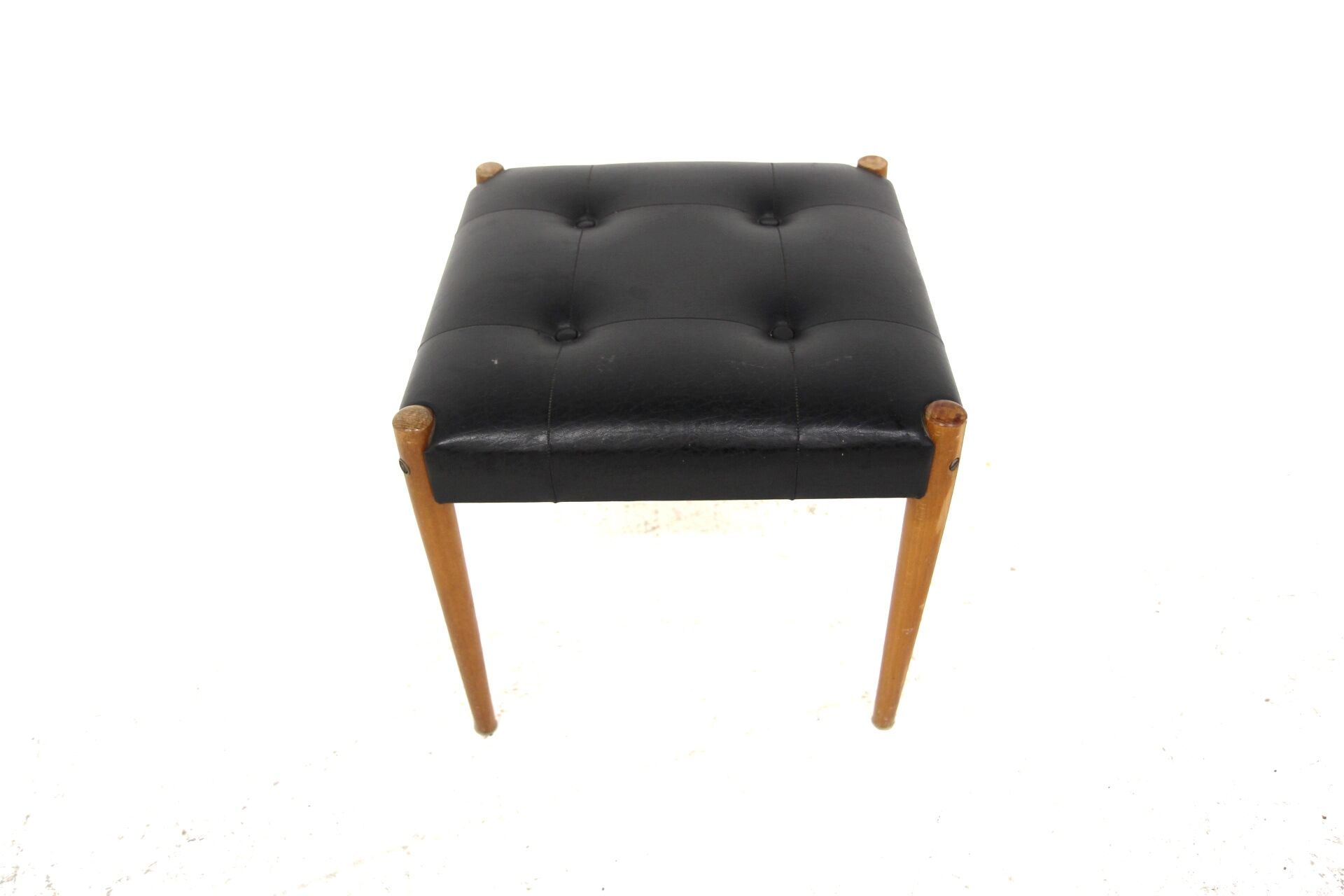 Scandinavian imitation leather ottoman, Sweden, 1960