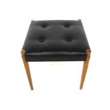 Scandinavian imitation leather ottoman, Sweden, 1960