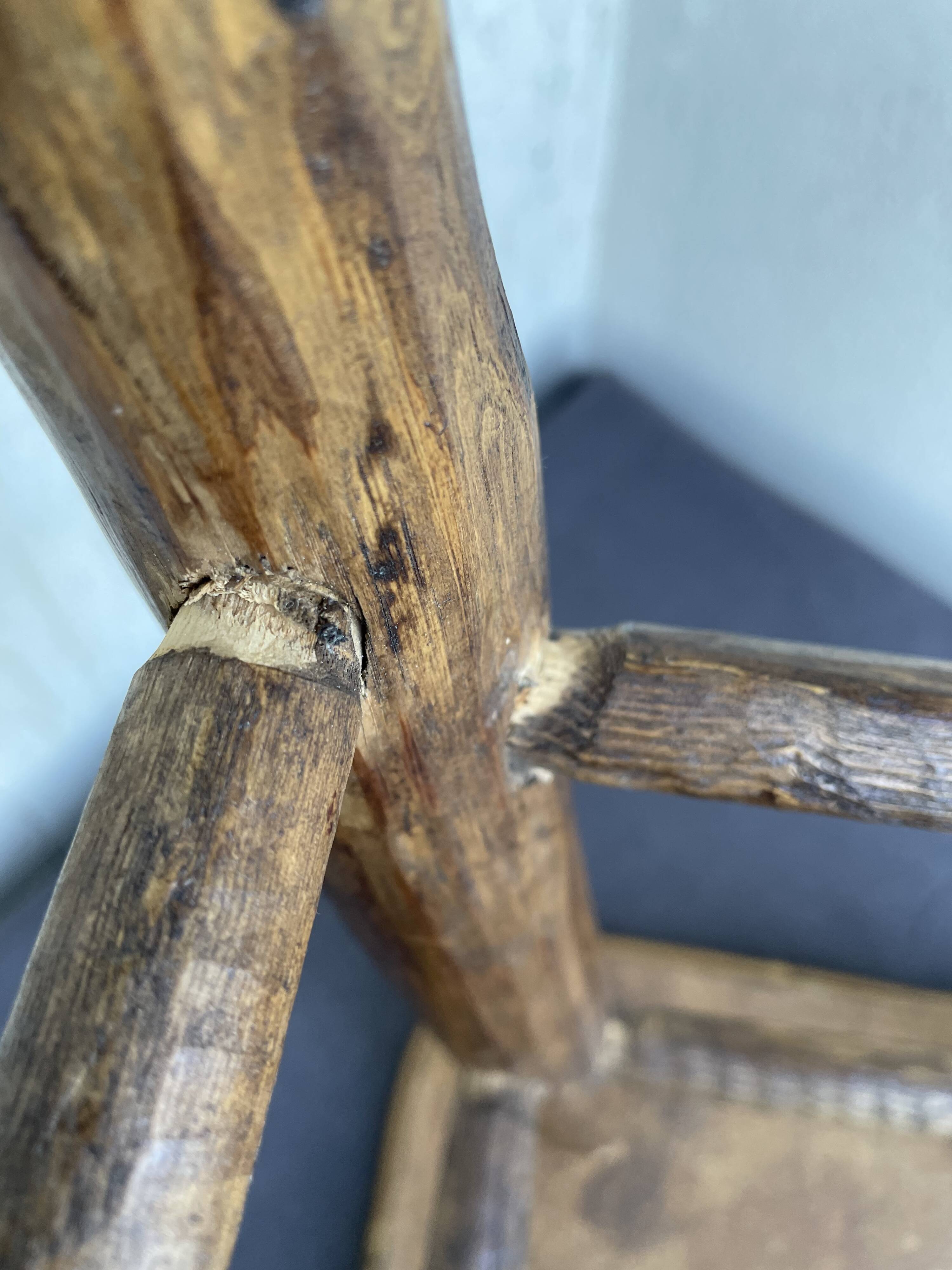 Chestnut and bamboo stool