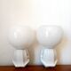 Pair of porcelain and opaline wall lights in Art Deco style