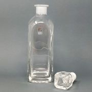 Italian vintage crystal decanter with 6 crystal glasses signed Luigi Bormioli 1970s