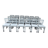 Set of 18 gray bistro chairs