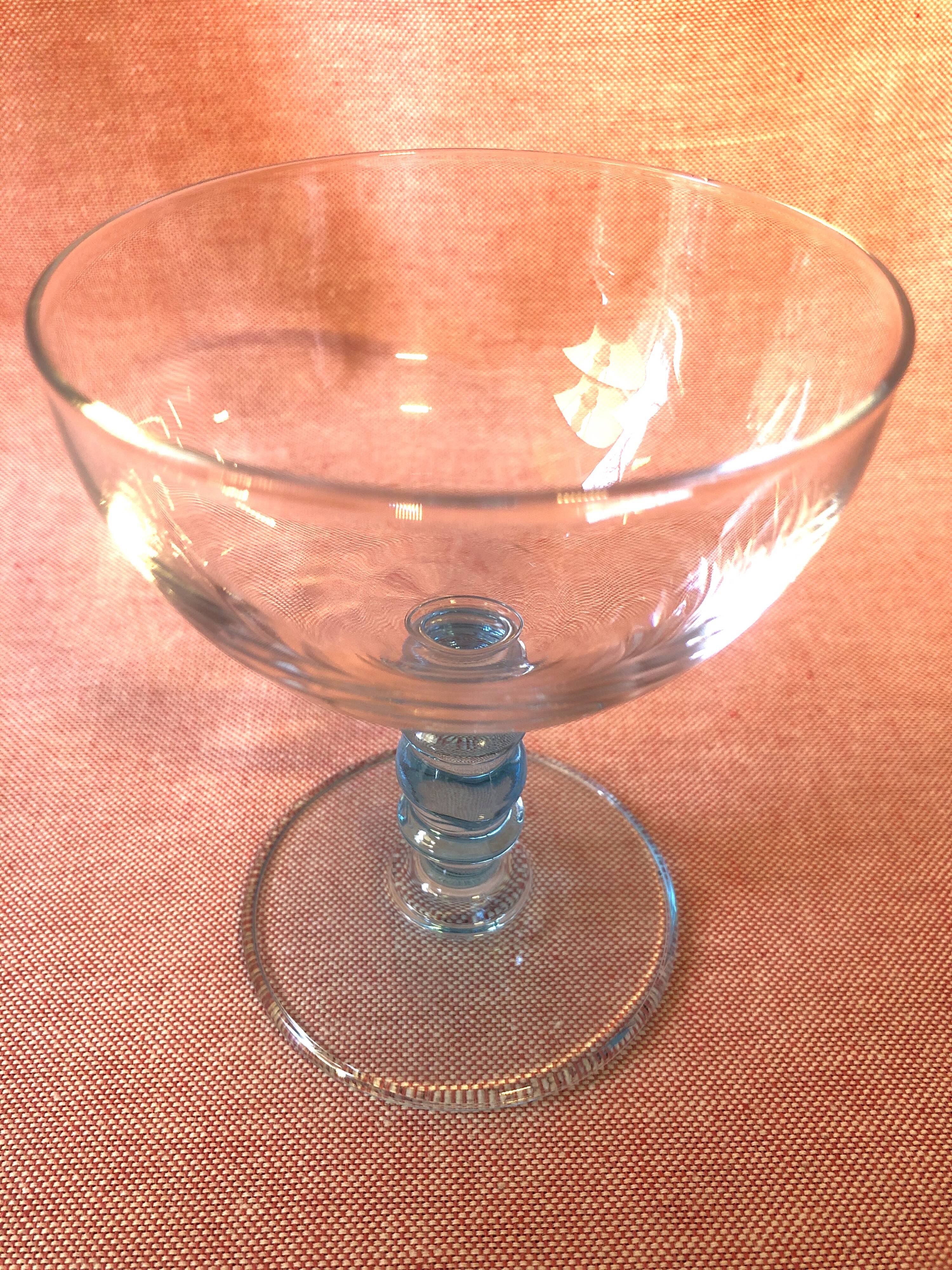 Vintage blue champagne glasses