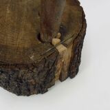 Tripod oak milking stool, Ariège peasant art, France (19th century)