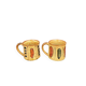 Paire de mugs en grès émaillé — décor abstrait années 70