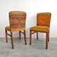 Set de 4 chaises Art Déco en placage de racine de noyer, velours