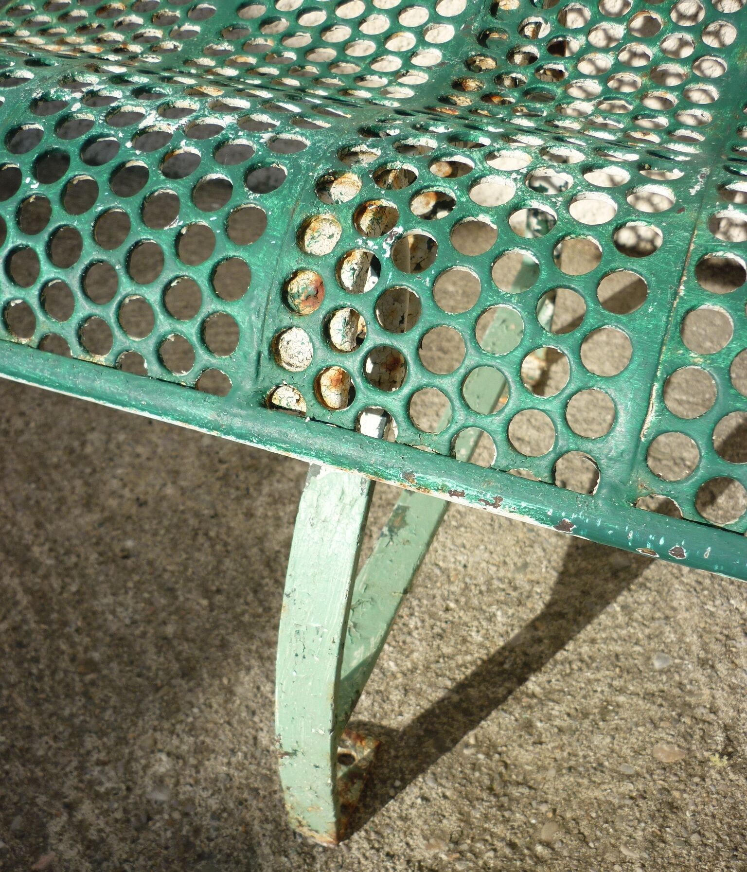 School bench or kindergarten, perforated metal, 50s/60