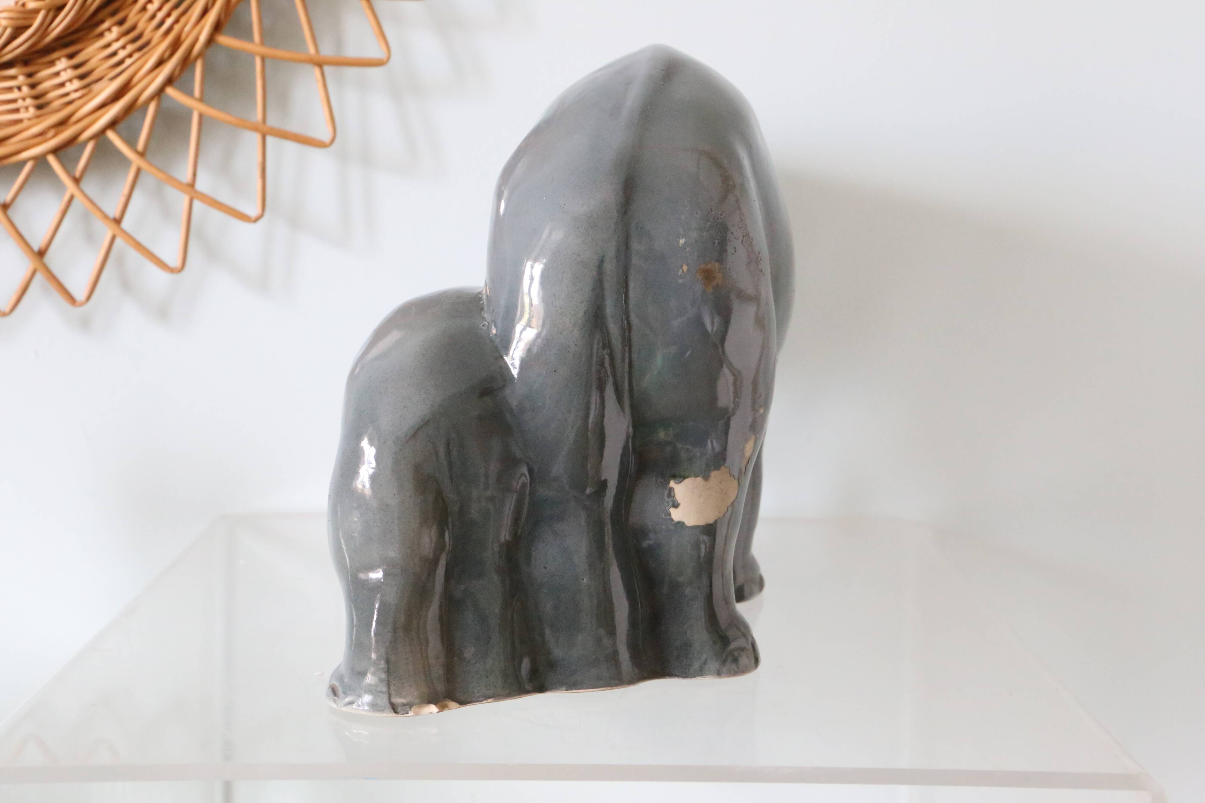Ceramic elephant and baby elephant