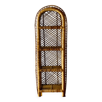 Vintage rattan and wicker shelf