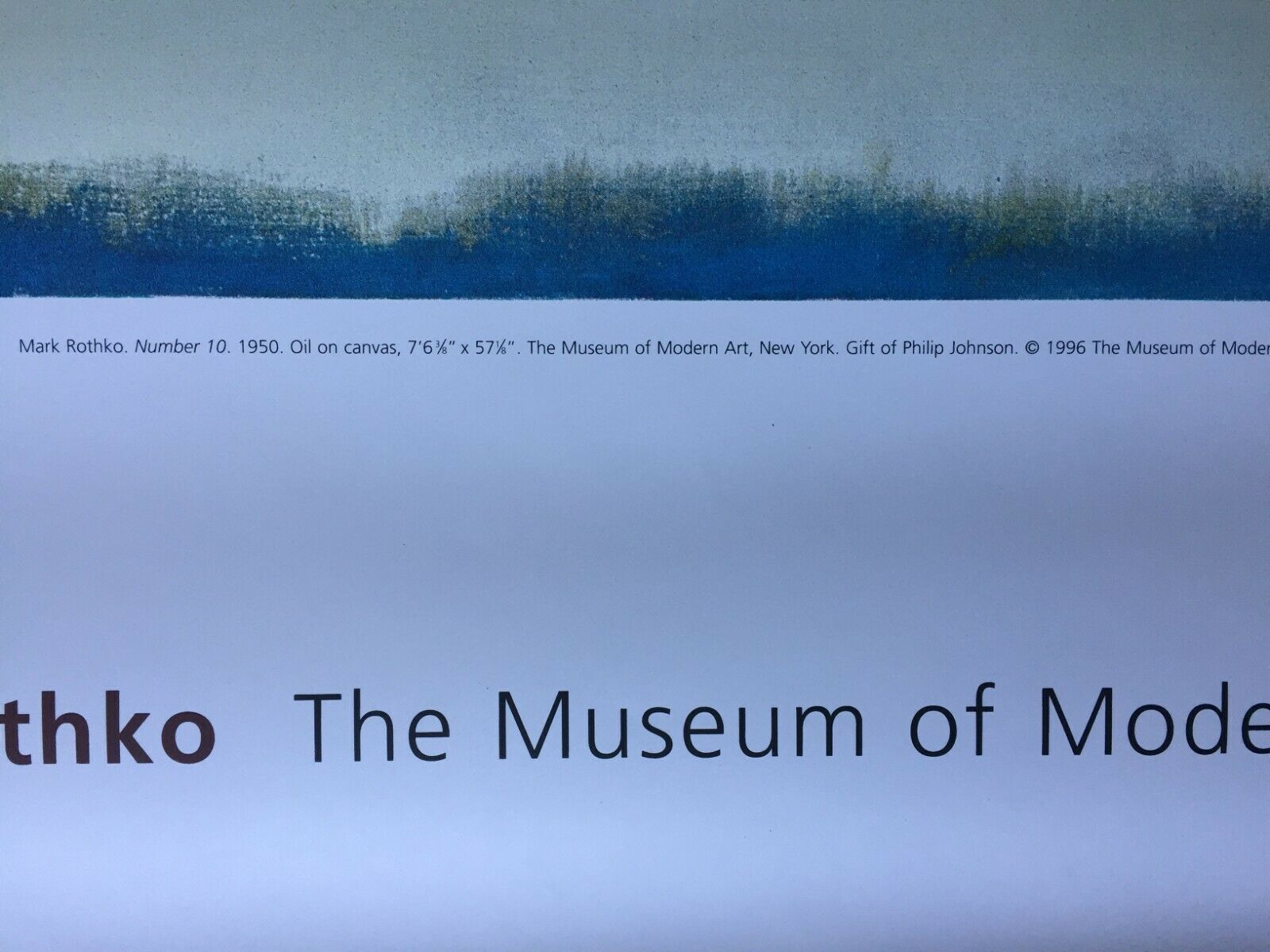 Poster "Mark Rothko" Museum of Modern Art New York 1996