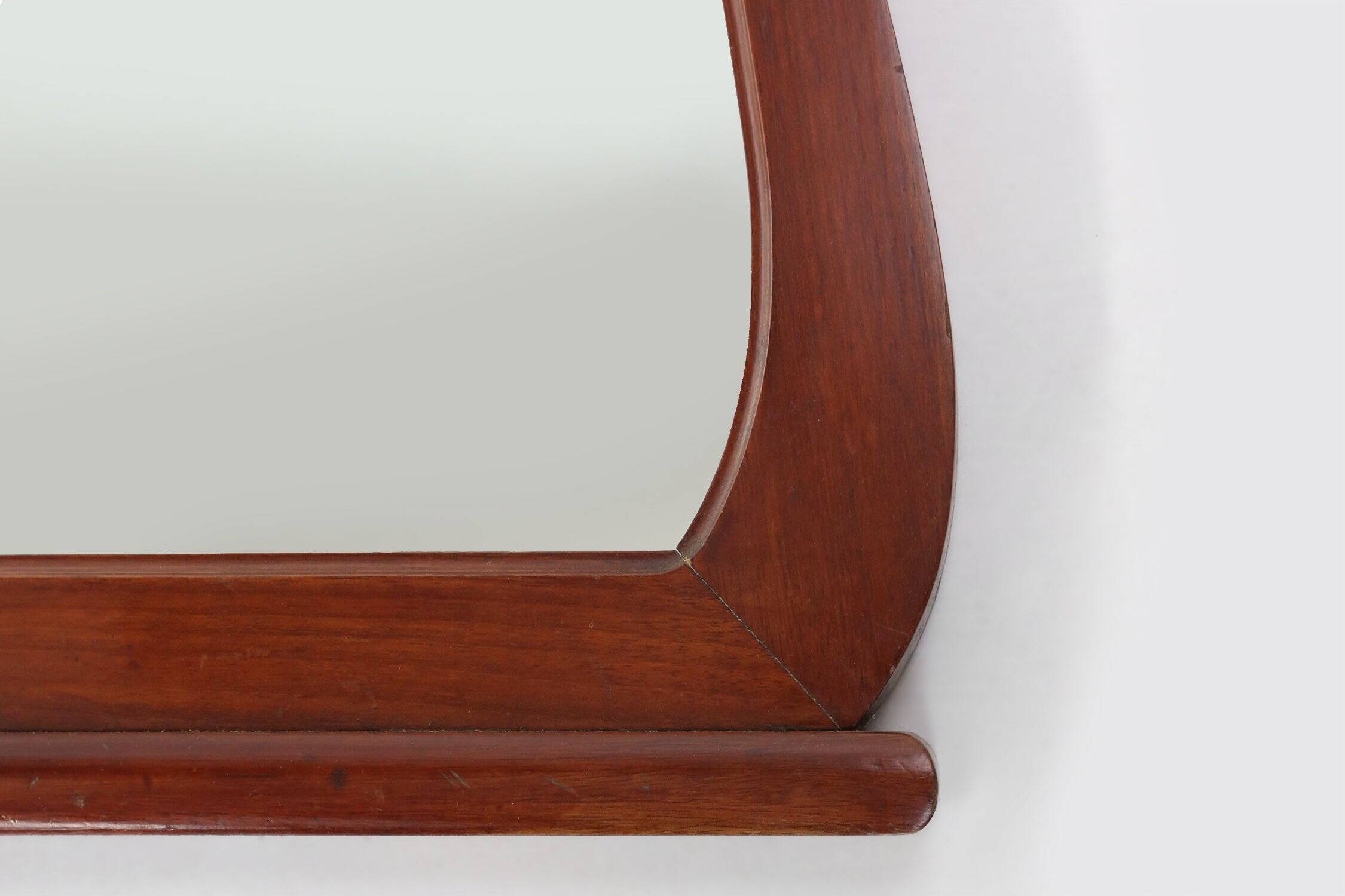 Grand miroir de cheminée en bois Art Nouveau, années 1890.