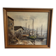 Marine painting boats in port