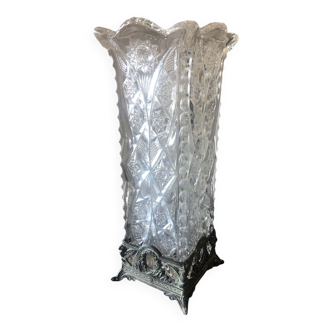 Vase verre transparent vintage