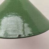 Enameled sheet metal cone pendant light