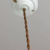 Mid-Century Italian Ceramic and Brass Pendant Lamp