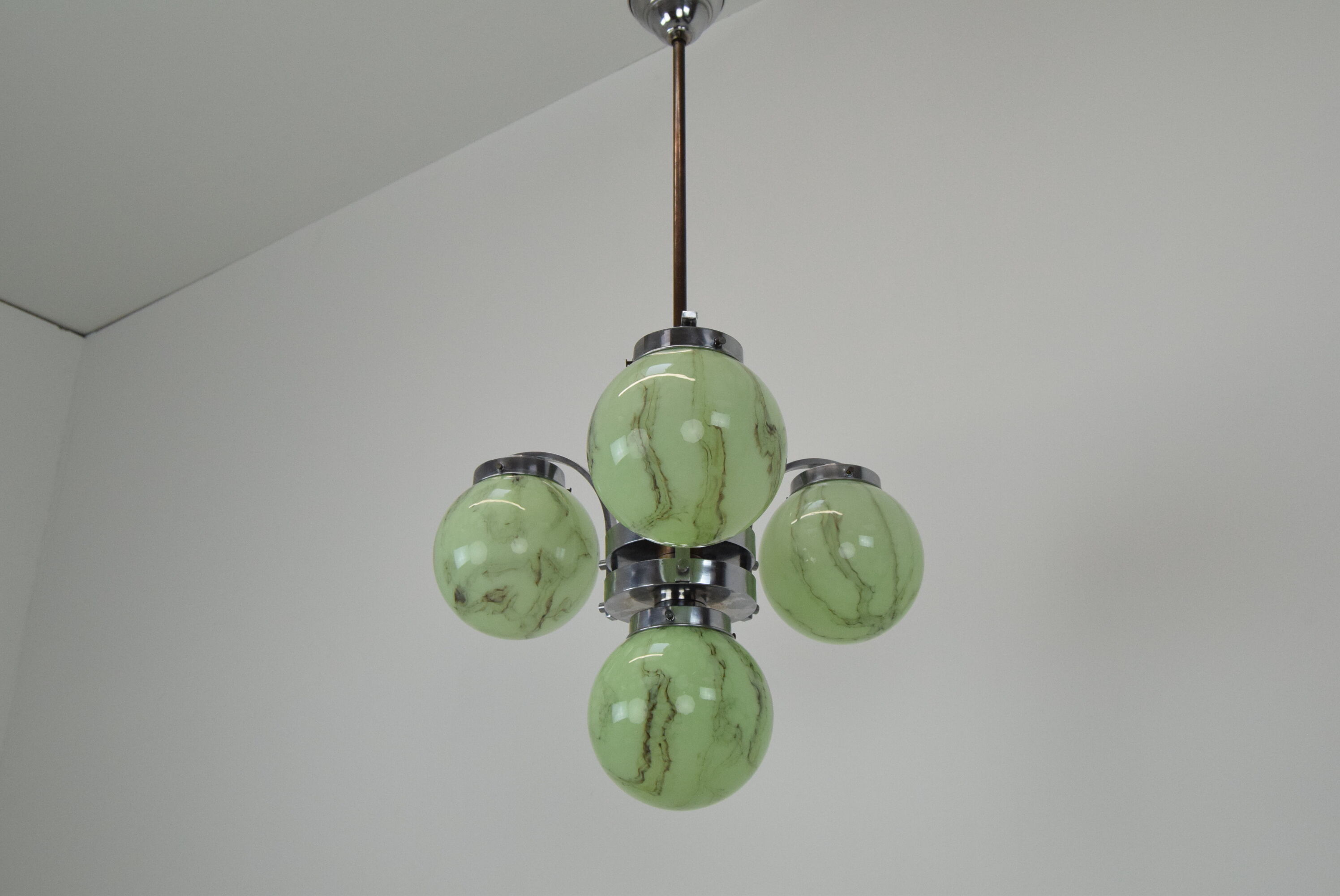 Art deco chrome chandelier,1930's.