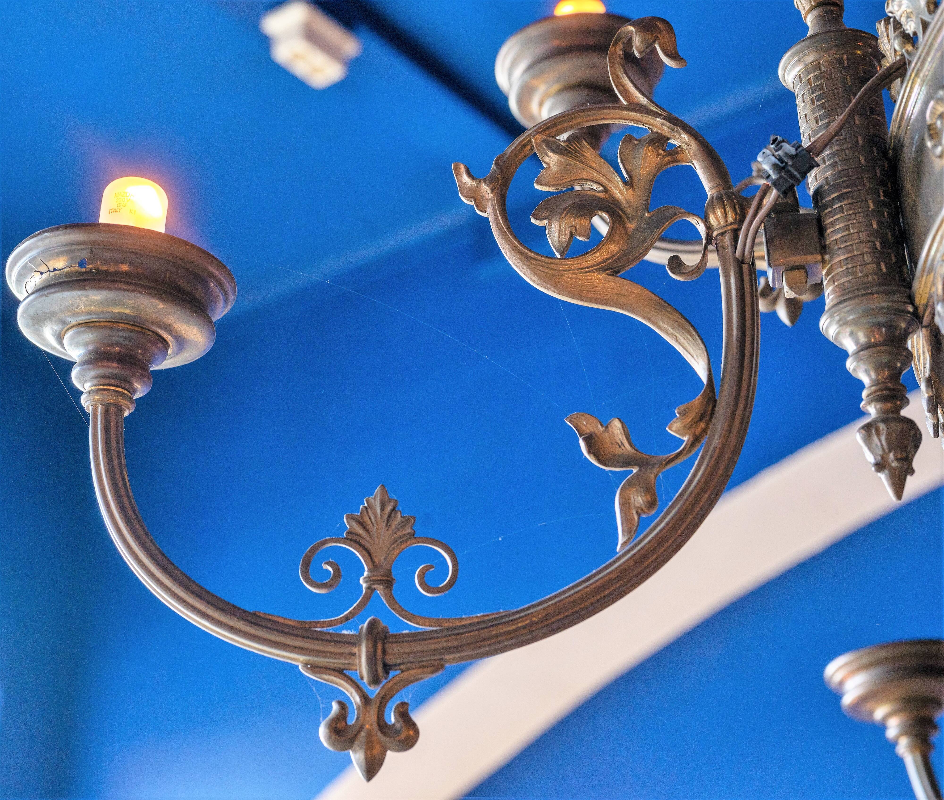 Large Antique Metal Chandelier