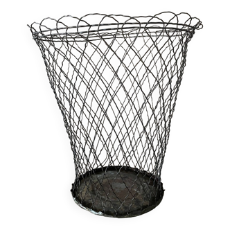 Old metal wastebasket