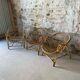 Vintage wicker armchair from the 1970s.