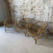 Vintage 1970s wicker armchair