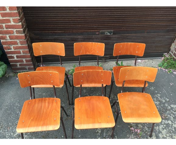 Lot de 6 chaises d'école