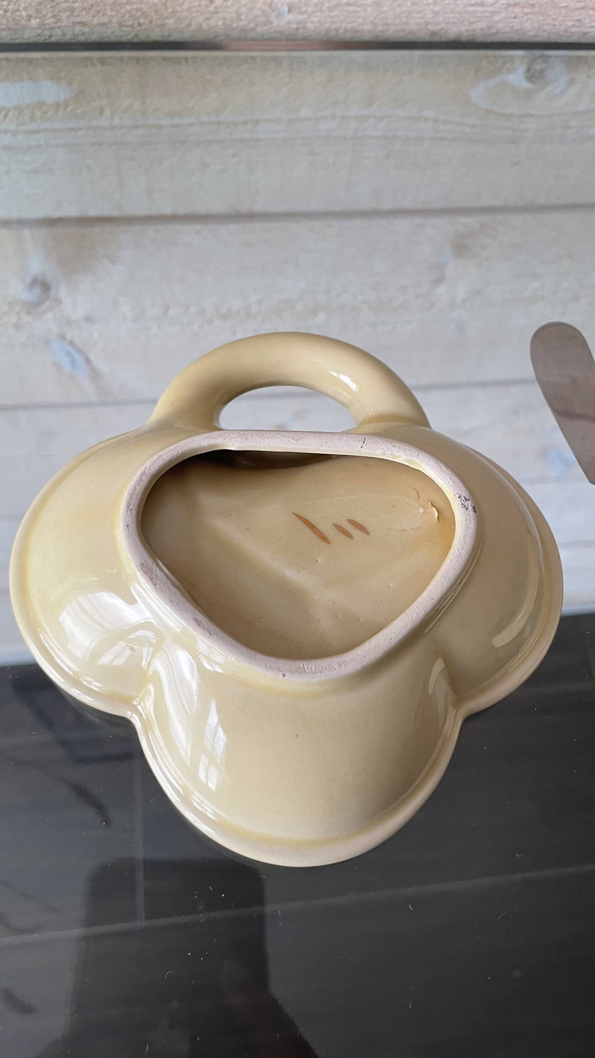 Butter dish and ceramic knife Poet Laval vintage 60s