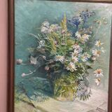 Original Swedish Oil On Canvas – “Floral Still Life” By Inga öfjäll – Vintage & Framed
