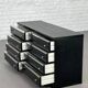 Black and chrome 8-drawer chest of drawers from the 70s - 80s