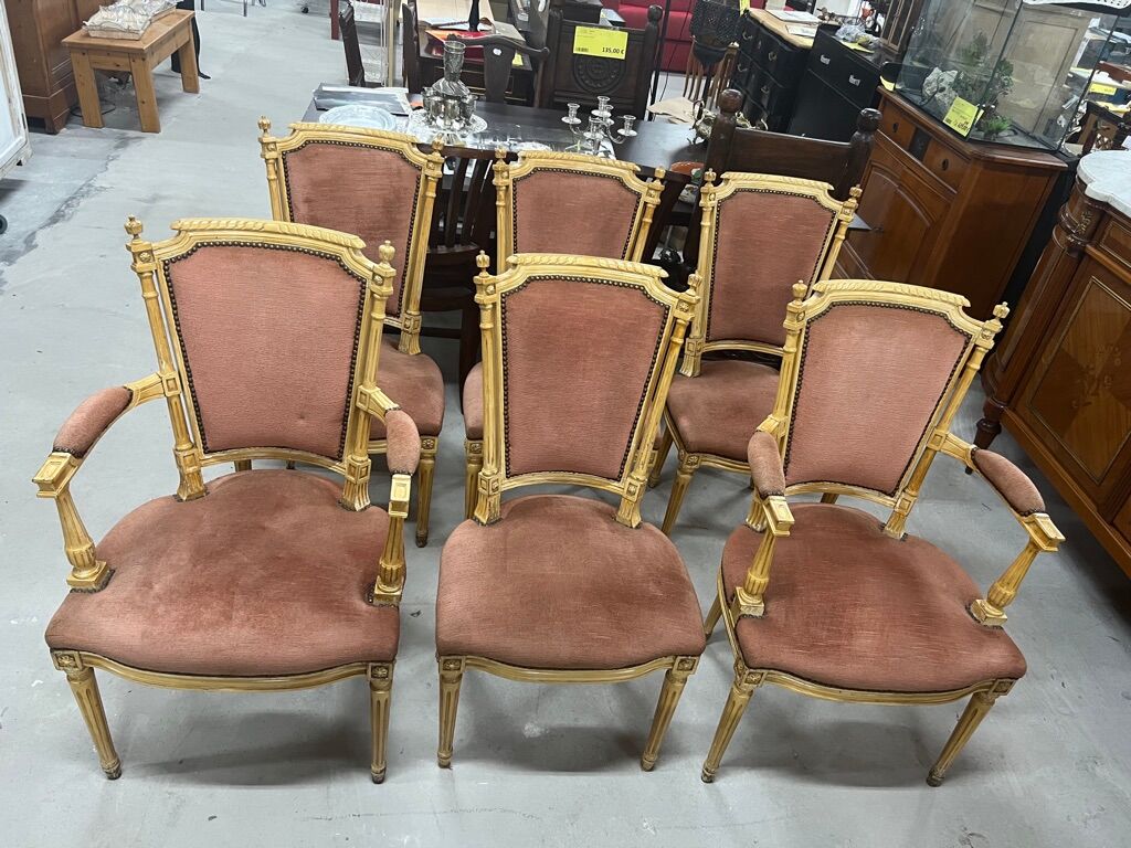 Set of 2 armchairs & 4 velvet chairs