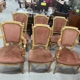 Set of 2 armchairs & 4 velvet chairs