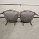 Paire de fauteuils Louis Philippe en velours rayé multicolore