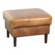 Cowhide ottoman with a beautiful patina finished with decorative nails