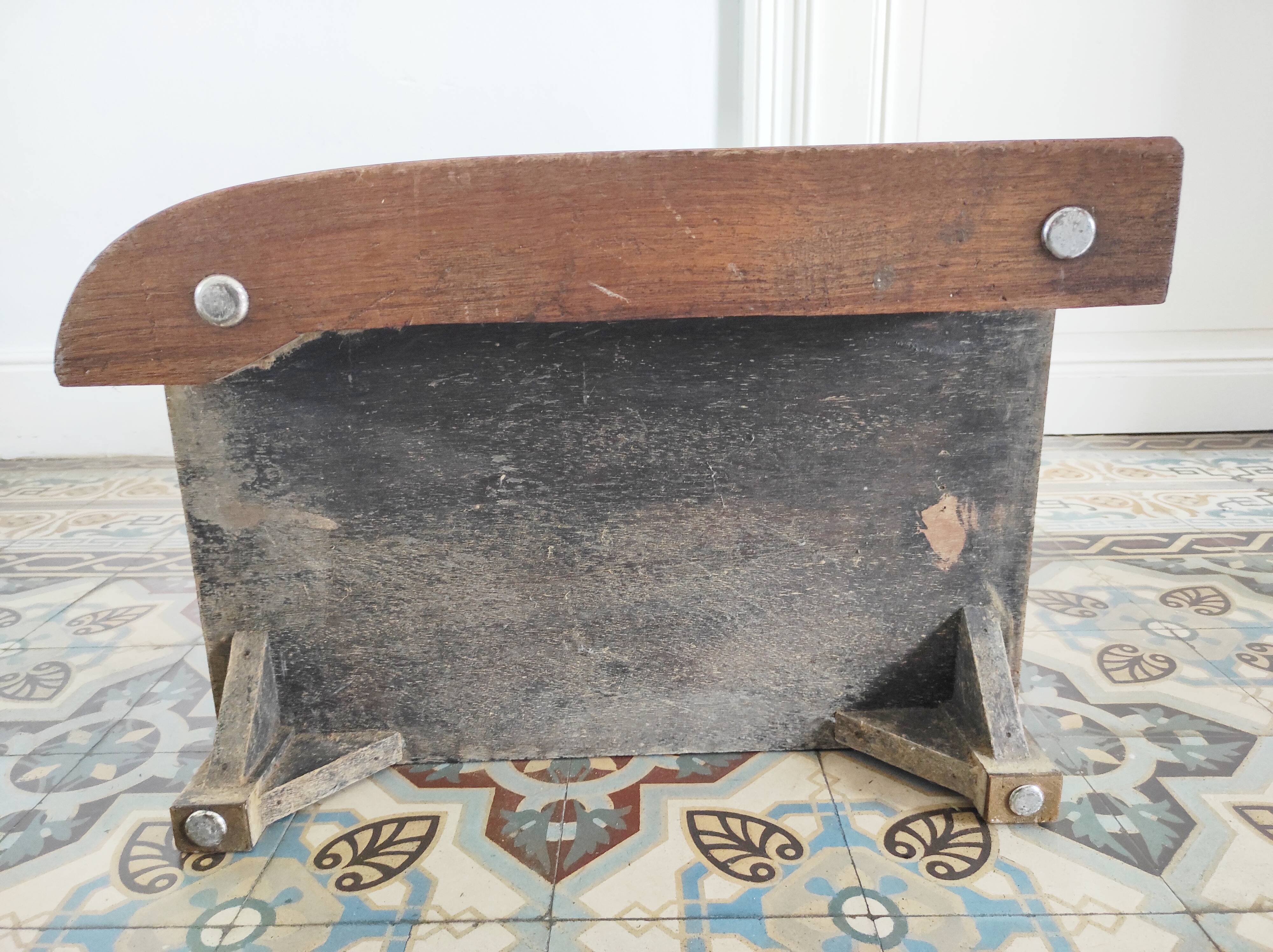 Chevet en bois / meuble d'appoint et marbre style art déco