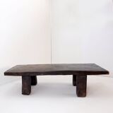 Primitive rustic brutalist bench or coffee table - 20th