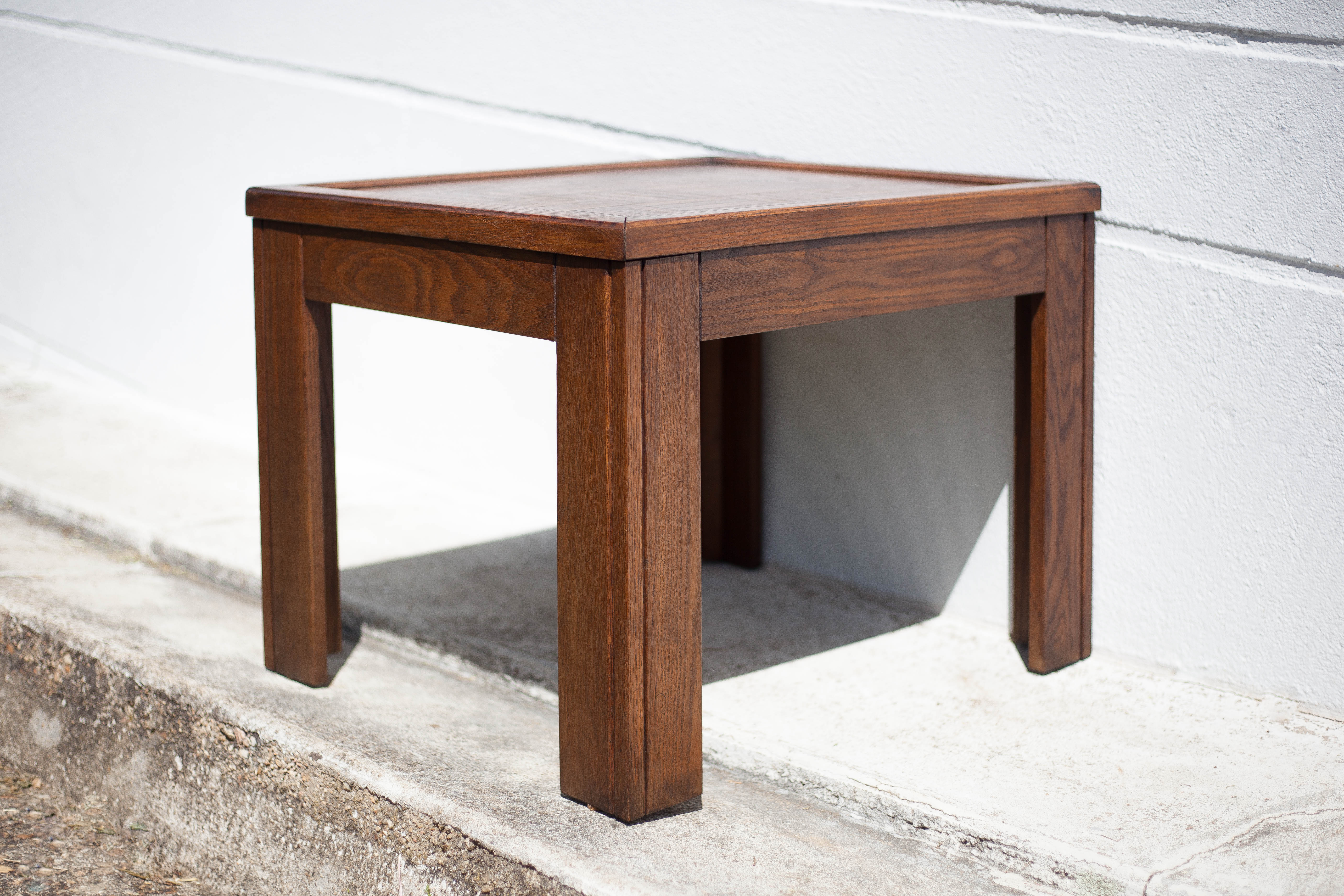 Coffee table wood top parquet