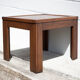 Table basse bois dessus parquet