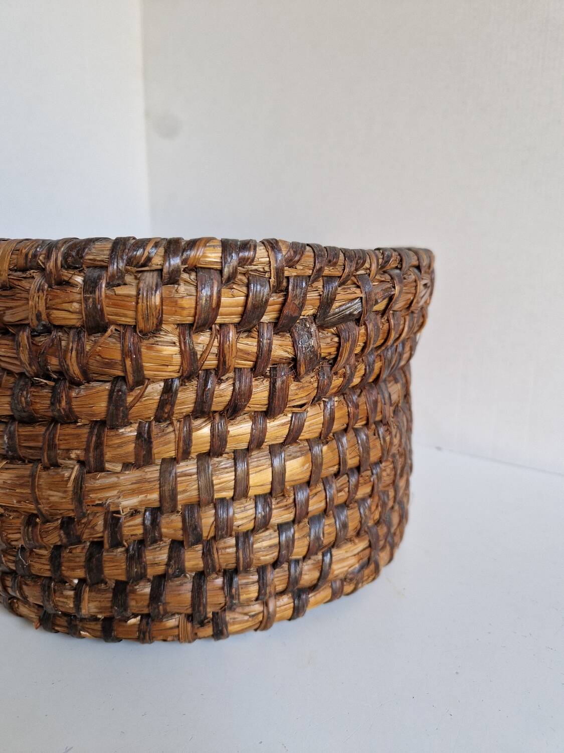 large straw basket banneton folk art bread bakery