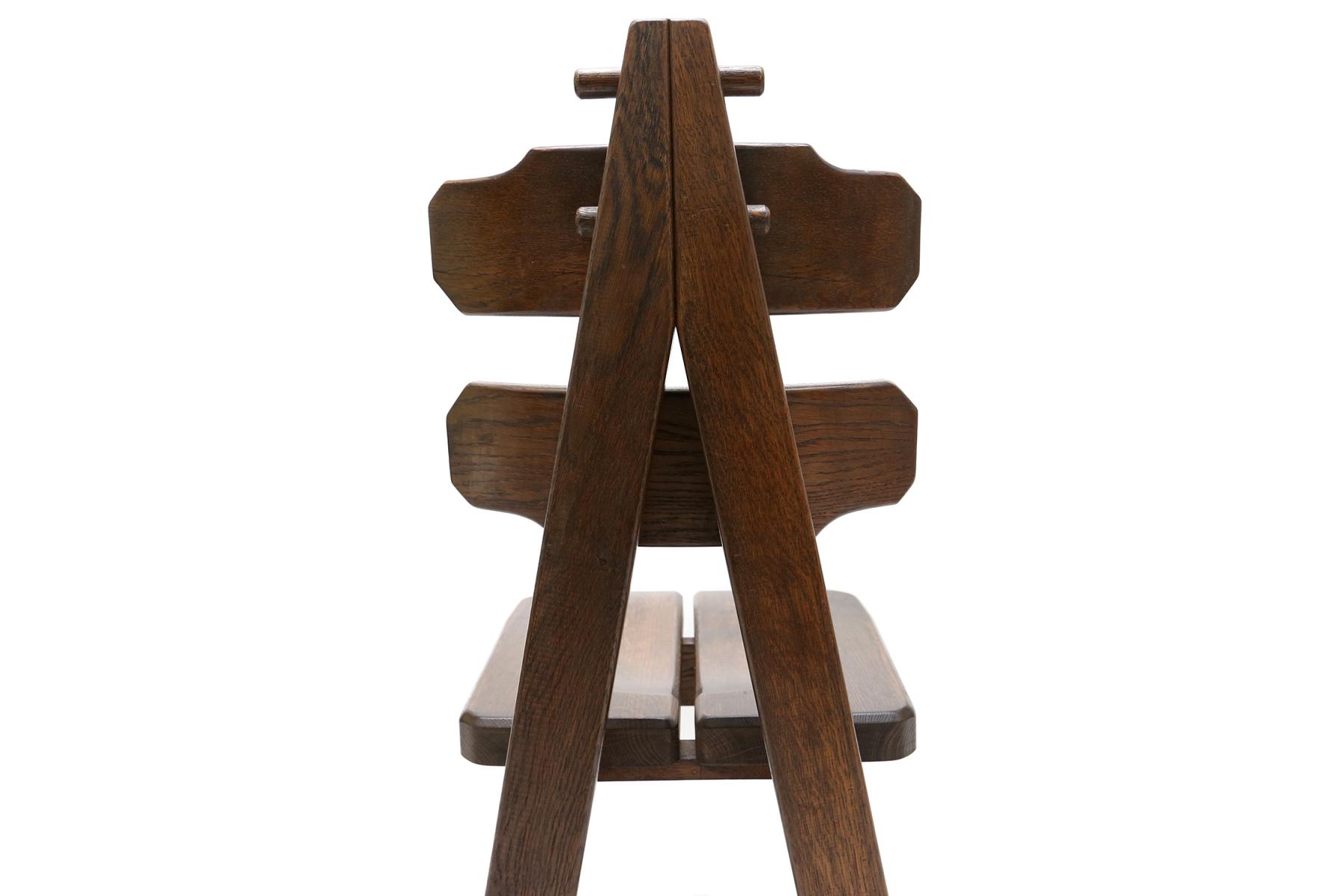 Set of 4 chairs brutalist spotted oak 1935