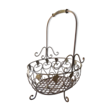 Basket in green iron of gray