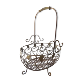 Panier en fer vert de gris