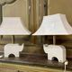 Pair of Italian travertine lamps by Fratelli Mannelli