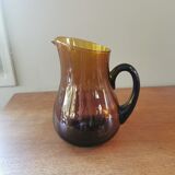Pichet rond vintage verre couleur ambre