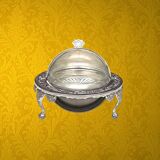 Antique silver-plated butter dish – made in England – butter bell / caviar pot