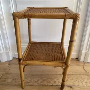 Vintage bamboo and rattan shelf